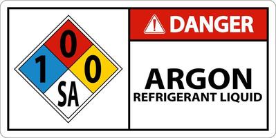 nfpa advertencia líquido refrigerante argón 1-0-0-sa signo vector