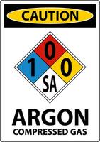 nfpa precaución argón gas comprimido 1-0-0-sa firmar vector