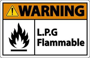 signo de símbolo inflamable de advertencia lpg sobre fondo blanco vector
