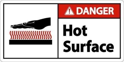 Danger Hot Surface Symbol Sign On White Background vector