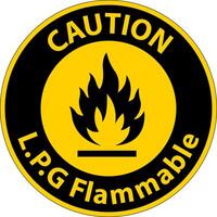 Caution L.P.G Flammable Symbol Sign On White Background vector