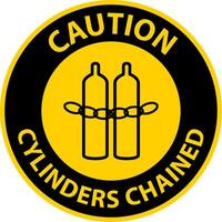 Caution Keep All Cylinders Chained Symbol Sign On White Background vector