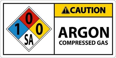 NFPA Caution Argon Compressed Gas 1-0-0-SA Sign vector
