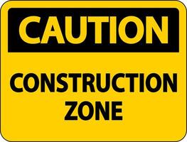 Caution Construction Zone Symbol Sign On White Background vector