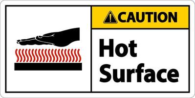 Caution Hot Surface Symbol Sign On White Background vector