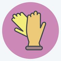 guantes de icono. adecuado para el símbolo de los niños. estilo compañero de color. diseño simple editable. vector de plantilla de diseño. ilustración sencilla