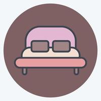 Icon Bed. suitable for Kids symbol. color mate style. simple design editable. design template vector. simple illustration vector