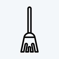 Icon Broom. suitable for Kids symbol. line style. simple design editable. design template vector. simple illustration vector