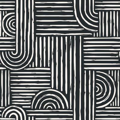 Aesthetic Contemporary printable seamless pattern with abstract Minimal elegant line brush stroke shapes and line in nude colors.