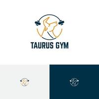 toro tauro con cuernos poder fuerte gimnasio gimnasio deporte logo