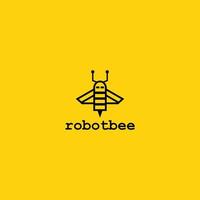 logotipo de diseño abstracto de abeja robot vector