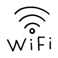 VECTOR ILLUSTRATION OF A WI-FI ICON ISOLATED ON A WHITE BACKGROUND. DOODLE DRAWING BY HAND