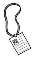 VECTOR ILLUSTRATION OF AN ISOLATED BADGE ON A WHITE BACKGROUND. DOODLE DRAWING BY HAND