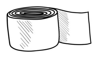 VECTOR ILLUSTRATION OF AN ELASTIC BANDAGE ISOLATED ON A WHITE BACKGROUND. DOODLE DRAWING BY HAND