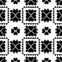 Seamless pattern, black and white, hearts shape vector