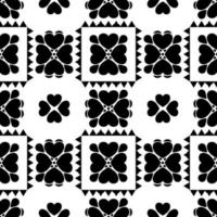 Seamless pattern, black and white, hearts shape vector