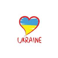 Ukrainian flag heart vector