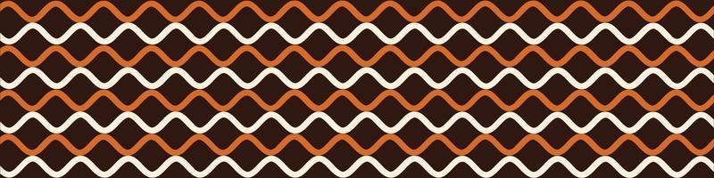 Horizontal background made of curved white and brown lines on brown background vector