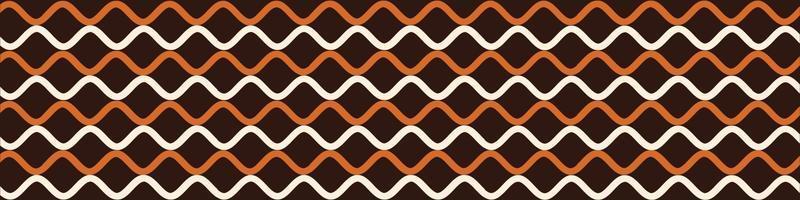 Horizontal background made of curved white and brown lines on brown background vector