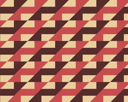 Geometric abstract seamless red color pattern, background
