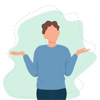 Man shrugging with a curious expression vector
