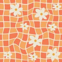 Mosaic seamless pattern pastel colors with daisy vector