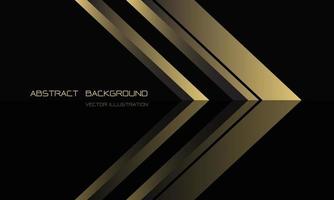 Abstract gold arrow direction on black with blank space for text design modern luxury futuristic background vector