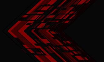 Abstract red black geometric arrow direction design modern futuristic technology background vector