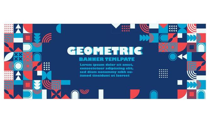 Vector abstract design Banner background template. Geometric Abstract Backgrounds banner border Design. Composition of simple geometric shapes. For  Presentation, Flyer, Cards, Landing, Website Design