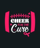 Breast Cancer Awareness Cheer For The Cure Pink T-Shirt vector