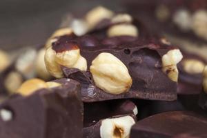 homemade chocolate with lots of cocoa and hazelnuts photo