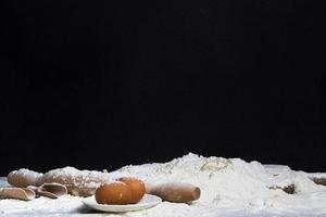 eggs, white wheat flour photo