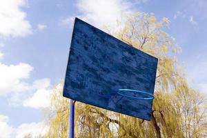 blue basketball backboard photo