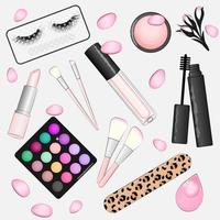 Fashionable cosmetics set, vector illustration