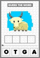 Game for kids guess the word Goat vector