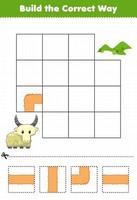 Education game for children build the correct way help cute goat move to green hill vector