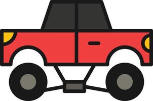 Monster Truck Line Filled vector