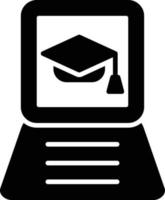 Online Learning Glyph Icon vector
