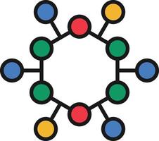 Atom Structure Line Filled vector