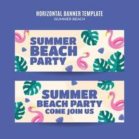 Summer Day - Beach Party Web Banner for Social Media Horizontal Poster, banner, space area and background vector