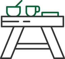 Camping Table Line Two Color vector