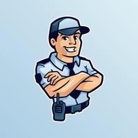 The Security Guy Cartoon Mascot vector