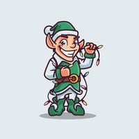 pequeño personaje de dibujos animados elfo amistoso vector