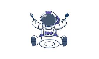 Hungry Astronaut Mascot vector Design
