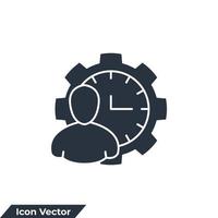 person hour icon logo vector illustration. Time Management symbol template for graphic and web design collection