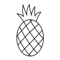 dibujo a mano de piña aislado en un fondo blanco. ilustración de stock vectorial. vector