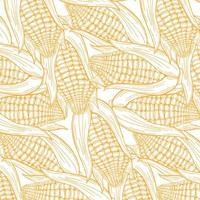 Corn graphic yellow color seamless pattern sketch illustration vector