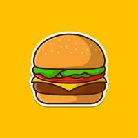 Fast Food Sticker Pack Flat Style vector