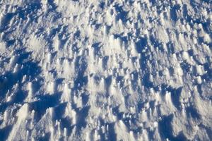 After snowfall, close up photo