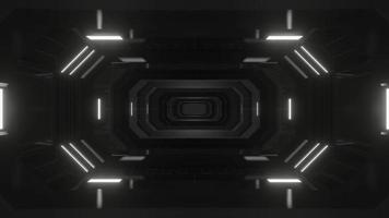 boucle parfaite de tunnel de science-fiction noir abstrait, arrière-plan d'animation 4k 3d video